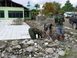 Wujud Cinta Satuan, Personel Kodim 1710/Mimika Laksanakan Pembenahan Pangkalan Secara Rutin