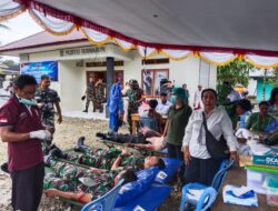 Babinsa Koramil 1710-02/Timika Ikuti Donor Darah pada Peringatan Hari Bakti TNI AU ke-77 Tahun 2024