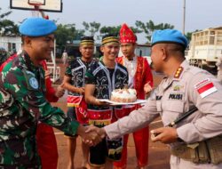 HUT Bhayangkara Ke-78, Satgas Kizi TNI Konga XXXVII-J  Minusca Car Beri Kejutan Camp Indo FPU