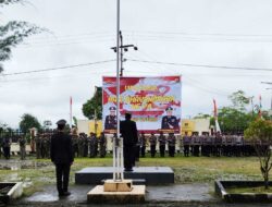 Dandim 1715/Yahukimo Hadiri Upacara dan Syukuran HUT Bhayangkara Polri ke-78 di Mapolres Yahukimo