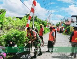 Sambut Kemerdekaan Republik Indonesia, Babinsa Koramil 1710-02/Timika Laksanakan Kerja Bakti Bersama Masyarakat