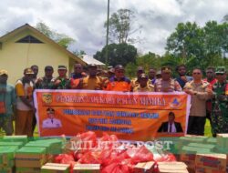 Berkoordinasi dengan BPBD Mimika, Koramil 1710-06/Agimuga Salurkan Bantuan Korban Banjir di Wilayah Binaan