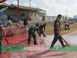 Komandan Kodim 1615/Lotim Tinjau Kesiapan Upacara Penutupan TMMD ke-121 di Lapangan Gotong Royong Masbagik