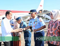 Danlanud Sultan Hasanuddin Sambut Kedatangan Presiden RI Joko Widodo di Makassar