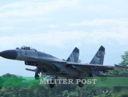 Dua Jet Tempur Sukhoi Skadron Udara 11 Lanud Sultan Hasanuddin Amankan Wilayah Udara Bali pada Gelaran Indonesia Afrika Forum ke-2