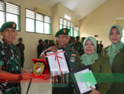 Dandim 0504/JS memimpin acara Sertijab Danramil 06/Setiabudi dan Purna Bhakti