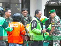 Humanis, Kodam I/BB Bagikan 500 Sak Beras untuk Ojol Medan
