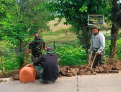 Satgas TMMD ke-126 Kodim 0509 Bangun Saluran Air di Desa Nagacipta