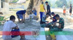 Hangatnya Kebersamaan TNI Makan bersama Warga di Wasile Tengah